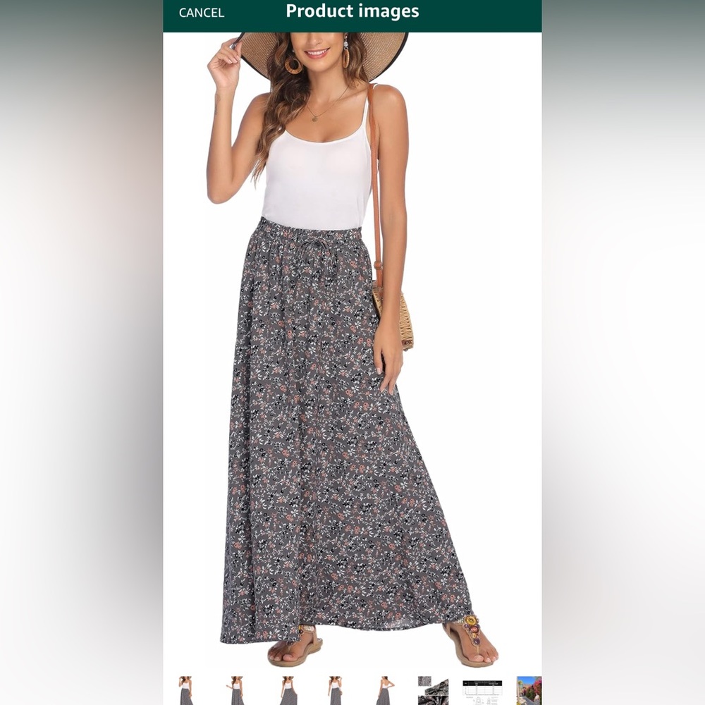 Long high elastic wasted chiffon skirt